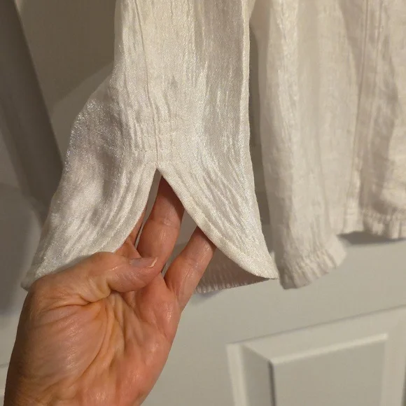 Ruby Rd. White Shimmery Button-Up Jacket - Picture 5 of 7